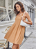  REF:4142 - Vestido casual feminino Castanho, saia evasê 
