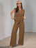 Colete Feminino, Conjunto Feminino, Colete Terno, Casual, Alfaiataria, Caqui