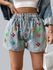 Short Feminino jeans/verão/moda nova/feminino/com aplicação de lantejoulas ADD MODA FEMININA Azul