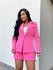 Conjunto Feminino Alfaiataria pink, 2 Peças, Blazer e Short Pink