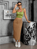 Saia Feminina Midi Marrom