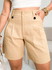 ADD MODA FEMININA EIRELI- Y257 Short Feminino Alfaiataria, Cintura Alta, Soltinho, Elegante, Com bolsos nas laterais.