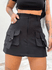 Short Saia Feminina Preto /Modelo Cargo 