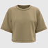 Cropped Feminino Oversized 100% Algodão 30.1 Bege