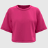Cropped Feminino Oversized 100% Algodão 30.1 Rosa Pink