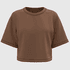 Cropped Feminino Oversized 100% Algodão 30.1 Marrom