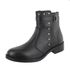 Bota Parker Couro Cano Curto Detalhe Metal Preto