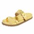 Papete Lisboa Slide Fivela Metalizado Dourado