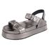 Flatform Bali Plataforma Metalizado Velcro Prata Velho