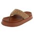 Flatform Roma Hotfix Prata Toe Caramelo