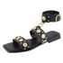 Rasteira Aura Flat Mix Detalhes Boho Preto