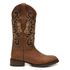 Bota Feminina Texana Cano Longo Couro Rústico Caramelo Gliter Preto Bordado á Laser