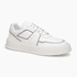 Sneaker Mascullino Couro Branco com Recortes Cinza