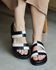 PAPETE SARAH COURO PRETO E OFF WHITE