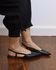 SLINGBACK PAULA PRETO TEXTURA CROCO E BICO FINO
