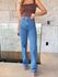 Calça Anita Wide Leg cintura média - Jeans medio