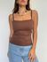 Blusa Cintia regata basica alça fina - Marrom