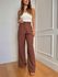 Calca Ava Alfaiataria Wide Leg - Marrom