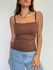 Blusa Cintia regata basica alça fina - Marrom