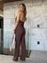Calca Marieta Alfaiataria Wide Leg - Marrom 