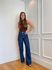 Calça Guta Wide Leg Cintura media - Jeans escuro