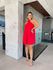 Vestido Soraia com flor - vermelho