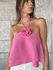 Blusa Jaque babados e flor - Rosa