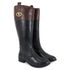 Bota Feminina em Couro Hipismo Montaria Cano Longo Preto