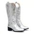 Bota Feminina Texana Western Cano Longo Prata