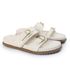Papete Feminina Giovana Duas Tiras Sola Baixa Off White