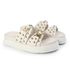 Papete Feminina Beatriz Sola Alta Duas Tiras Off White
