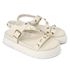 Sandalia Papete Sola Alta Mariana Off White