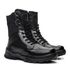 Bota Coturno Em Couro Militar Armata Leopard- Preto Liso Com Ziper