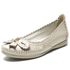 Sapatilha Feminina Off White de Couro - Ref. 1924