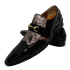 Sapato Masculino Italiano Em Couro Preto Envernzado Ref: D958 Outlet