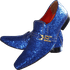 Sapato Masculino Italiano Em Couro Azul Brilhante Gliter