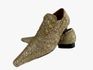 Sapato Masculino Italiano Em Couro Dourado Social Glitter Ref: D670