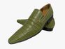 Mocassim Masculino Italiano Em Couro Social Verde Croco Verniz Ref: D676