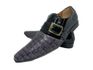 Sapato Masculino Italiano Em Couro Social Preto Chumbo Croco Ref: D685