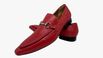 Sapato Masculino Italiano Em Couro Vermelho Mocassim Ref: D938