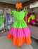 Vestido Melissa - Verde -laranja-pink