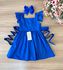 Vestido gola quadra -azul royal