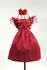 Vestido Gola quadrada Poá vermelho