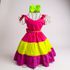 VESTIDO MELISSA TRICOLOR - COM FUCSIA
