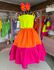 Vestido Marisol Tricolor -lima/pink/laranja