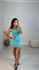 Camisola Alças Finas Renda Azul