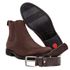 KIT BOTA CHELSEA E CINTO COURO NOBUCK AVELUDADO CAFÉ