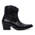 BOTA FEMININA WESTERN CANO BAIXO COURO PRETO