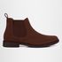 Botina Chelsea Colorado Masculina Couro Legítimo Nobuck - Café