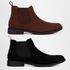2 Botinas Chelsea Colorado Masculina Couro Nobuck - Café + Preto